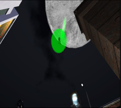 Green Lantern  sends beam to moon